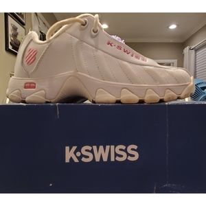 Women's K Swiss Memory Foam Sneakers White/Pink Sz 6.5